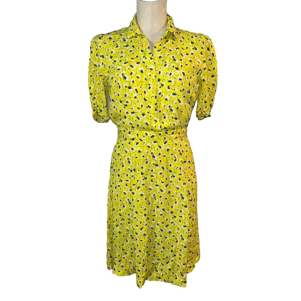 & Other Stories Women's Elegant Floral Blouson Short Sleeve Shirt Dress size 6